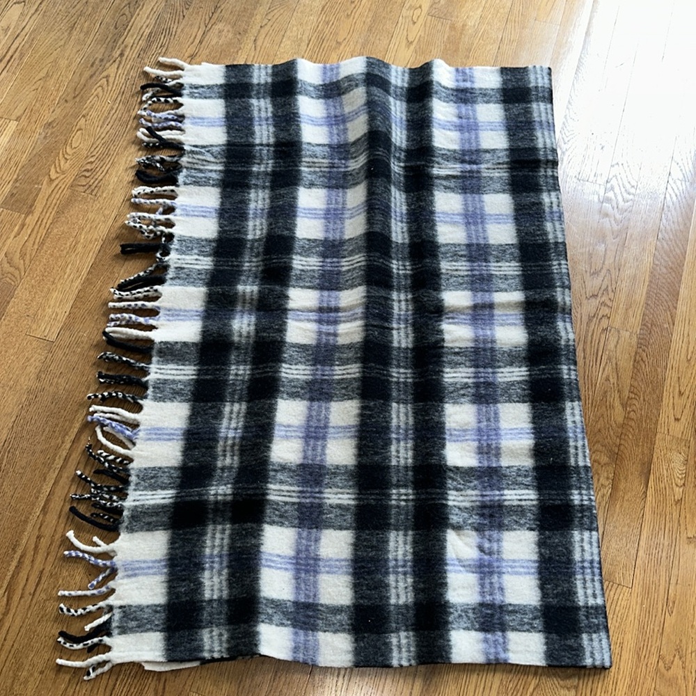 J. Crew Wool-blend blanket in plaid 48x61 NWT